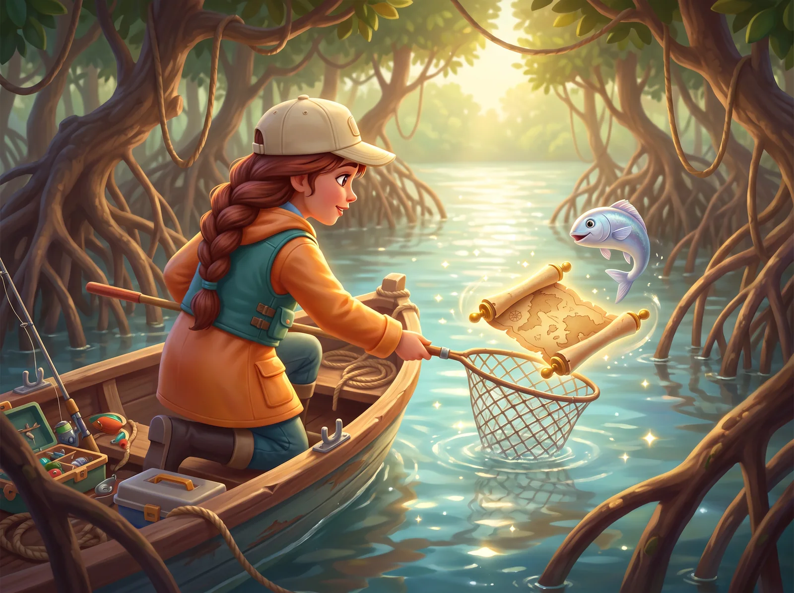Illustrated Driftglass Delta scene for The Map That Floated Back